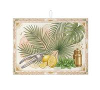 Tappetino scolapiatti tropicale per bancone della cucina, tappetino assorbente per scolapiatti a foglia verde, tappetino estivo in microfibra per proteggere il bancone della cucina, 45,7 x 61 cm
