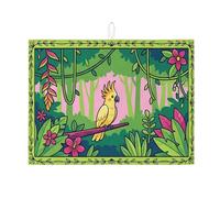 Tappetino scolapiatti tropicale per bancone della cucina, tappetino assorbente per scolapiatti a forma di foglia, tappetino estivo in microfibra floreale per proteggere bar, 45 x 61 cm