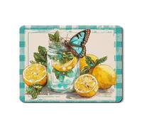 Tappetino scolapiatti turchese limone per bancone della cucina, tappetino in gomma assorbente floreale vintage scolapiatti tappetino per cucina estiva 45,7 x 61 cm