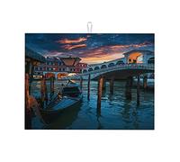 Tappetino scolapiatti Venezia Canal Grande Tramonto Italia Tappetino scolapiatti Facile da usare Piccolo 16 X 18 pollici