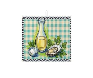 Tappetino scolapiatti verde a scacchi per bancone della cucina, tappetino assorbente per scolapiatti per frutti di mare, tappetino in microfibra costiera per proteggere la zona pranzo, 40,6 x 45,7 cm