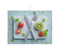Tappetino scolapiatti verde menta per bancone della cucina, fresco estate floreale assorbente scolapiatti tappetino scolapiatti moderno in microfibra per bancone della cucina protezione bar 45,7 x 61