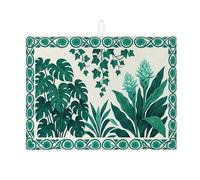Tappetino scolapiatti verde per bancone della cucina, tappetino scolapiatti assorbente a foglia, tappetino scolapiatti estivo in microfibra per protezione bar 45,7 x 61 cm