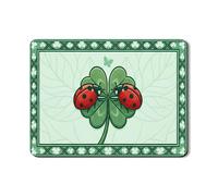 Tappetino scolapiatti verde per bancone della cucina, tappetino scolapiatti in gomma assorbente a forma di coccinella rossa, tappetino scolapiatti in pelle PU primaverile per protezione bar 45,7 x 61