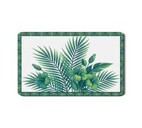 Tappetino scolapiatti verde tropicale per bancone della cucina, in gomma assorbente a foglia, tappetino scolapiatti in pelle PU floreale estivo per bar, 30,5 x 50,8 cm