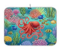 Tappetino scolapiatti vibrante con scena subacquea, assorbente, scolapiatti per cucina, 45,7 x 61 cm