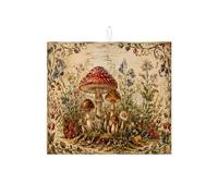 Tappetino scolapiatti vintage a forma di fungo per bancone della cucina, tappetino scolapiatti assorbente floreale rustico in microfibra, per bancone della cucina, decorazione per la casa, 40,6 x 45,7
