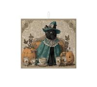 Tappetino scolapiatti vintage a forma di gatto, per bancone della cucina, tappetino assorbente per scolapiatti a forma di gatto di Halloween, tappetino in microfibra antica per decorazione bancone