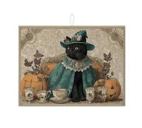 Tappetino scolapiatti vintage a forma di gatto, per bancone della cucina, tappetino assorbente per scolapiatti a forma di gatto di Halloween, tappetino in microfibra antica per la decorazione del