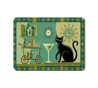 Tappetino scolapiatti vintage a forma di gatto per bancone della cucina, tappetino scolapiatti in gomma assorbente moderno della metà del secolo, elegante protezione per bar per la casa, 45,7 x 61 cm