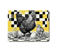 Tappetino scolapiatti vintage a forma di pollo e pulcino, per bancone della cucina, in gomma assorbente nera e gialla, tappetino scolapiatti in stile fattoria, protezione per la cucina, 45,7 x 61 cm