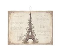 Tappetino scolapiatti vintage a forma di torre di Parigi, per bancone della cucina, tappetino assorbente antico scolapiatti in microfibra, motivo floreale classico, 45,7 x 61 cm