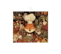 Tappetino scolapiatti vintage a forma di volpe per bancone della cucina, tappetino assorbente per scolapiatti fantasioso, tappetino medievale in microfibra per la decorazione del bancone della cucina