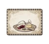Tappetino scolapiatti vintage beige per bancone della cucina, tappetino scolapiatti assorbente in gomma nera diamantata, tappetino scolapiatti retrò in pelle sintetica per proteggere la zona pranzo