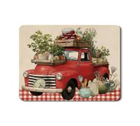 Tappetino scolapiatti vintage con camion rosso per bancone della cucina, rustico fattoria assorbente in gomma scolapiatti tappetino per la decorazione della cucina di campagna per la casa 45,7 x 61 cm
