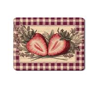Tappetino scolapiatti vintage con fragole per bancone della cucina, tappetino scolapiatti in gomma assorbente con frutta rossa rustica, protezione per la decorazione della cucina estiva, 45,7 x 61 cm