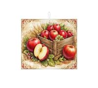 Tappetino scolapiatti vintage con frutti rossi per bancone della cucina, tappetino assorbente scolapiatti rustico in microfibra, per bancone della cucina, 40,6 x 45,7 cm