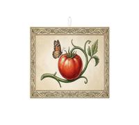 Tappetino scolapiatti vintage con pomodori per bancone della cucina, tappetino assorbente con farfalla antica, tappetino estivo rustico in microfibra per cucina, bar, 40,6 x 45,7 cm