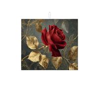 Tappetino scolapiatti vintage con rosa rossa per bancone della cucina, elegante tappetino assorbente scolapiatti tappetino scolapiatti medievale in microfibra per bancone della cucina, protezione da