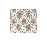 Tappetino scolapiatti vintage con rose per bancone della cucina, tappetino assorbente per scolapiatti floreale, elegante tappetino in microfibra per bancone della cucina, protezione da bar, 40,6 x