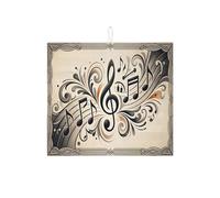 Tappetino scolapiatti vintage elegante con note musicali per bancone della cucina, tappetino scolapiatti assorbente beige, tappetino scolapiatti in microfibra per bar, 40,6 x 45,7 cm