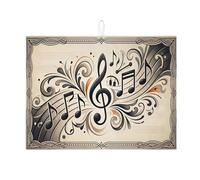 Tappetino scolapiatti vintage elegante con note musicali per bancone della cucina, tappetino scolapiatti assorbente beige, tappetino scolapiatti in microfibra per bar, 45,7 x 61 cm