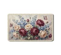 Tappetino scolapiatti vintage floreale per bancone della cucina, design con rose e campanule, tappetino scolapiatti in gomma assorbente, tappetino scolapiatti in pelle PU primaverile per bar, 30,5 x