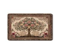 Tappetino scolapiatti vintage floreale per bancone della cucina, elegante design ad albero, tappetino scolapiatti in gomma assorbente, classico tappetino scolapiatti in pelle PU per bar 30,5 x 50,8 cm
