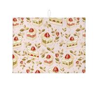 Tappetino scolapiatti vintage floreale per bancone della cucina, grazioso motivo a torta, assorbente, tappetino scolapiatti in microfibra per bancone della cucina, protezione da bar, 45 x 61 cm