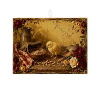 Tappetino scolapiatti vintage floreale per bancone della cucina, scolapiatti assorbente con rosa rossa rustica, tappetino scolapiatti in microfibra per decorazione bancone della cucina, 45,7 x 61 cm