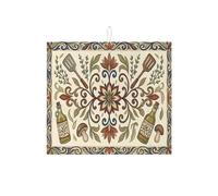 Tappetino scolapiatti vintage floreale per bancone della cucina, tappetino assorbente per scolapiatti rustico verde in microfibra, tappetino scolapiatti in microfibra per proteggere la zona pranzo