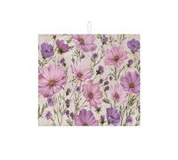 Tappetino scolapiatti vintage floreale per bancone della cucina, tappetino assorbente per scolapiatti viola, tappetino scolapiatti medievale in microfibra per protezione bar 40,6 x 45,7 cm