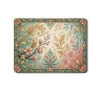 Tappetino scolapiatti vintage floreale per bancone della cucina, tappetino scolapiatti in gomma assorbente blu verde tappetino scolapiatti decorativo primaverile in pelle PU 45,7 x 61 cm