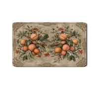 Tappetino scolapiatti vintage floreale per bancone della cucina, tappetino scolapiatti in gomma assorbente arancione botanico rustico in pelle PU per bar 30,5 x 50,8 cm