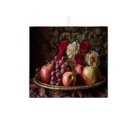 Tappetino scolapiatti vintage floreale per cucina, classico rosa rossa assorbente, tappetino scolapiatti rustico in microfibra per decorazione bancone della cucina, 40,6 x 45,7 cm