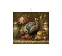 Tappetino scolapiatti vintage in Turchia per bancone della cucina, tappetino assorbente rustico floreale scolapiatti tappetino scolapiatti in microfibra autunnale per decorazione bancone della cucina