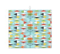 Tappetino scolapiatti vintage moderno di metà secolo con motivo geometrico e linee atomiche, 16" x 18", protezione assorbente in microfibra per tavolo da cucina, tappetino multiuso per scolapiatti e l