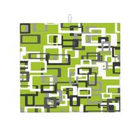 Tappetino scolapiatti vintage moderno di metà secolo con motivo geometrico e linee atomiche, 16" x 18", protezione assorbente in microfibra per tavolo da cucina, tappetino multiuso per scolapiatti e l