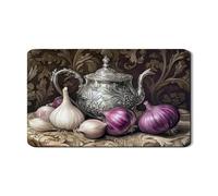 Tappetino scolapiatti vintage ornato per bancone della cucina, in gomma assorbente viola cipolla viola, tappetino scolapiatti classico in pelle PU per decorazione bancone della cucina, 30,5 x 50,8 cm