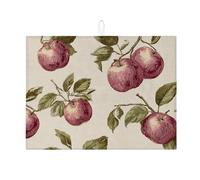 Tappetino scolapiatti vintage per bancone della cucina, tappetino assorbente per scolapiatti con frutta rossa rustica, tappetino scolapiatti in microfibra per decorazione bancone della cucina, 45,7 x