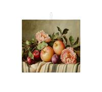 Tappetino scolapiatti vintage per bancone della cucina, tappetino assorbente per scolapiatti con frutta classica floreale, tappetino scolapiatti in microfibra per la stagione primaverile per la