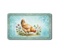 Tappetino scolapiatti vintage per cucina, casa colonica assorbente in gomma, tappetino scolapiatti rustico floreale in pelle PU per decorazione bancone 30,5 x 50,8 cm