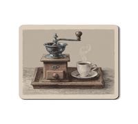 Tappetino scolapiatti vintage per macina caffè, per cucina, tappetino scolapiatti in gomma assorbente marrone rustico, tappetino scolapiatti retrò in pelle PU per bar 45,7 x 61 cm