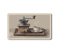 Tappetino scolapiatti vintage per macina caffè, per cucina, tappetino scolapiatti in gomma assorbente marrone rustico, tappetino scolapiatti retrò in pelle PU per bar 30,5 x 50,8 cm