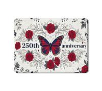 Tappetino scolapiatti vintage rosso floreale per bancone della cucina, motivo a farfalla, in gomma assorbente, elegante tappetino decorativo per la casa, per bancone della cucina, 45,7 x 61 cm