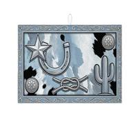 Tappetino scolapiatti Western per bancone della cucina, tappetino assorbente blu a forma di stella, tappetino scolapiatti rustico in microfibra Rodeo, per cucina, bar, protezione 45,7 x 61 cm