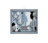 Tappetino scolapiatti Western per bancone della cucina, tappetino assorbente blu a forma di stella, tappetino scolapiatti rustico in microfibra Rodeo, per cucina, bar, protezione 40,6 x 45,7 cm