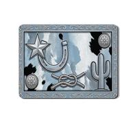 Tappetino scolapiatti Western per bancone della cucina, tappetino scolapiatti assorbente in gomma blu con stella cowboy, tappetino scolapiatti rustico in pelle sintetica per protezione bar 45,7 x 61