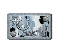 Tappetino scolapiatti Western per bancone della cucina, tappetino scolapiatti assorbente in gomma blu con stella cowboy, tappetino scolapiatti rustico in pelle sintetica per proteggere bar, 30,5 x