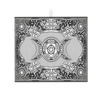 Tappetino scolapiatti Wiccan con Pentagramma e Dea della Luna Tripla, 16"" x 18"" in, assorbente, in microfibra, per piano di lavoro della cucina, multiuso, per scolapiatti, nero